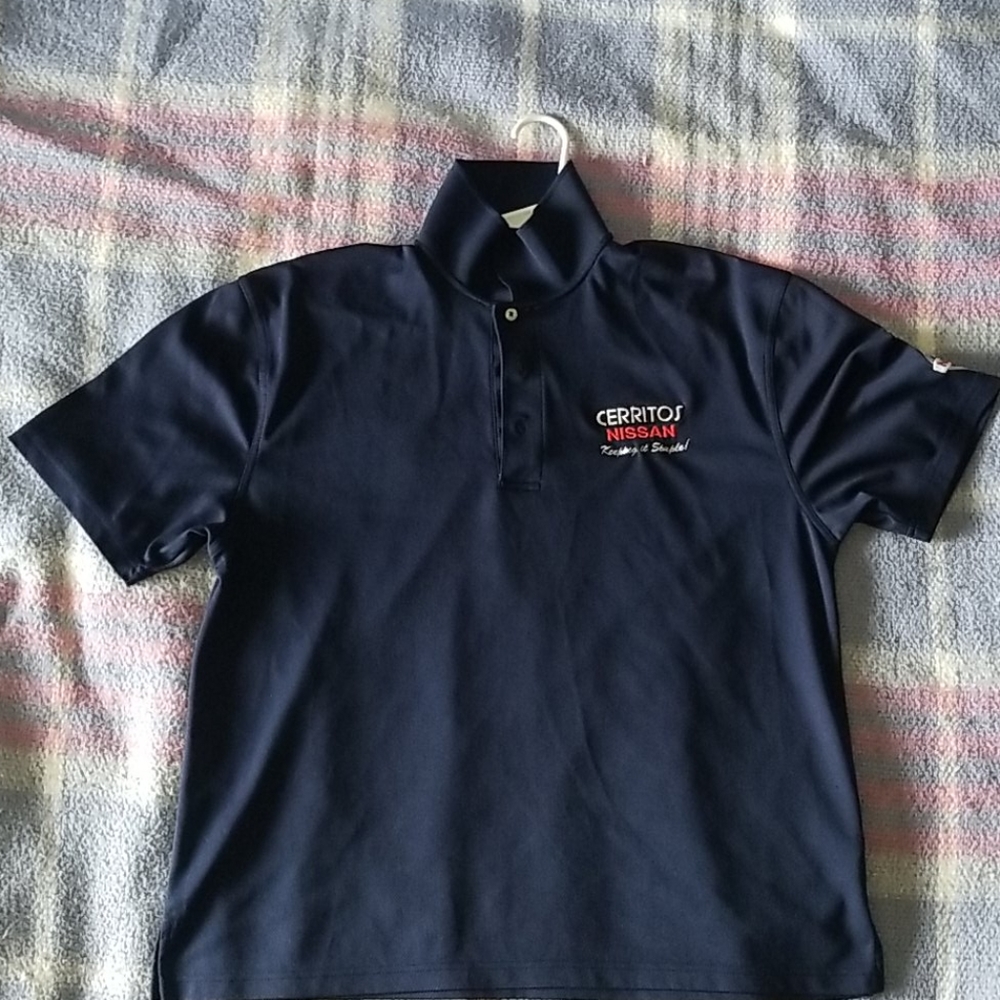 Blue Nissan Easy Breath Golfing Style Polo